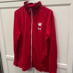 University of Wisconsin Under Armour Red Full Zip Sweatshirt Badgers Small
